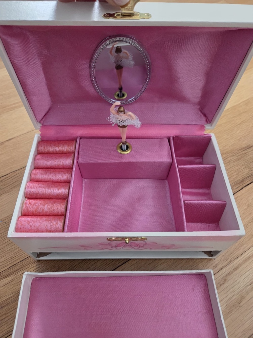 San Francisco Music Box Co. Ballerina Jewelry Box Vintage 1990 Pink w/ Drawer